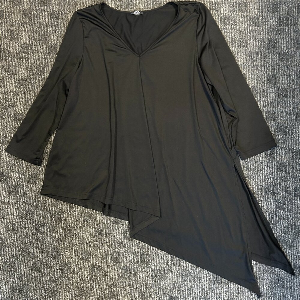 Meaneor black XL pointed hem tunic top goth gothic